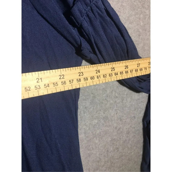 Womens NWT Umgee Dress Blue Slouchy Keyhole Neckline Mini Romantic - Picture 2 of 5